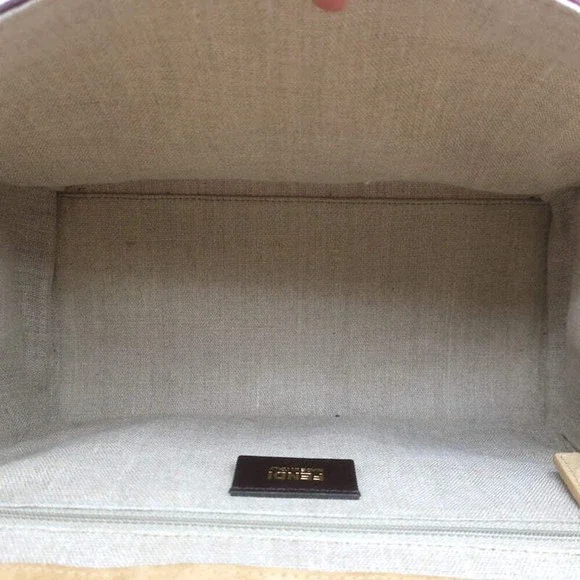 Fendi Silvana Top Handle Bag Red & Brown Leather Small Crossbody - Picture 9 of 12